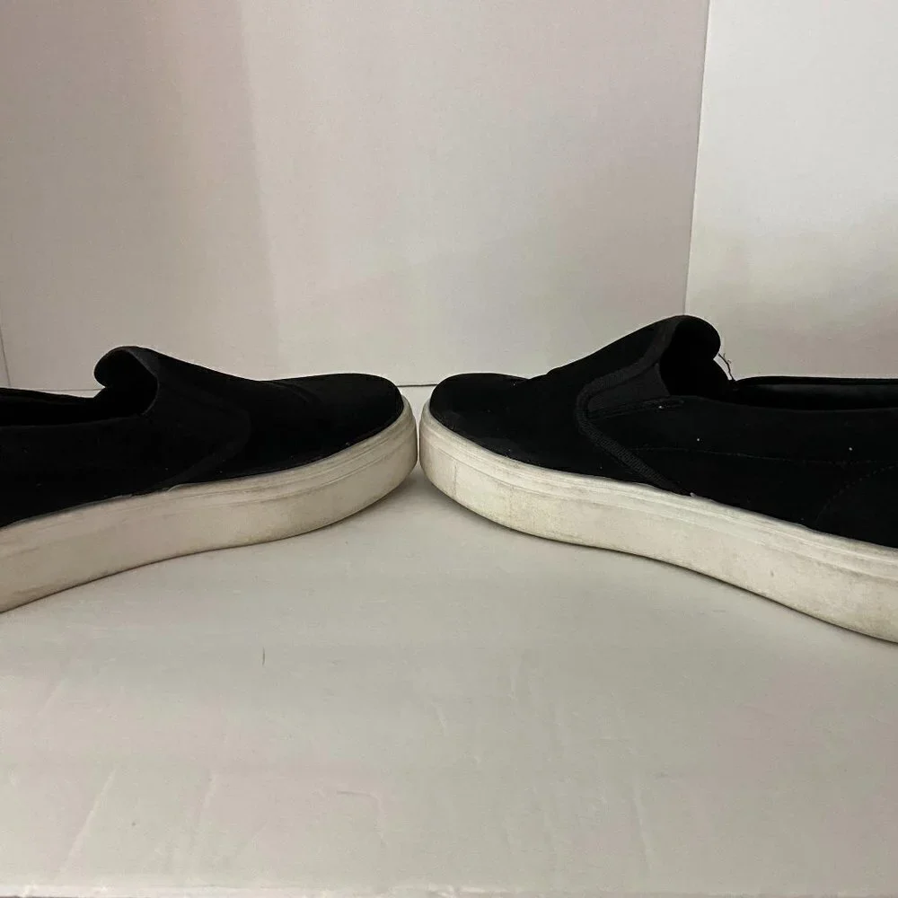 Topshop Women's Chunky Platform Slip On Faux Suede Black Sneaker Size US 9.5